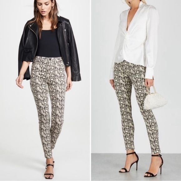 Good American Good Legs Snake Print Skinny Jeans Size 30 - Picture 1 of 11